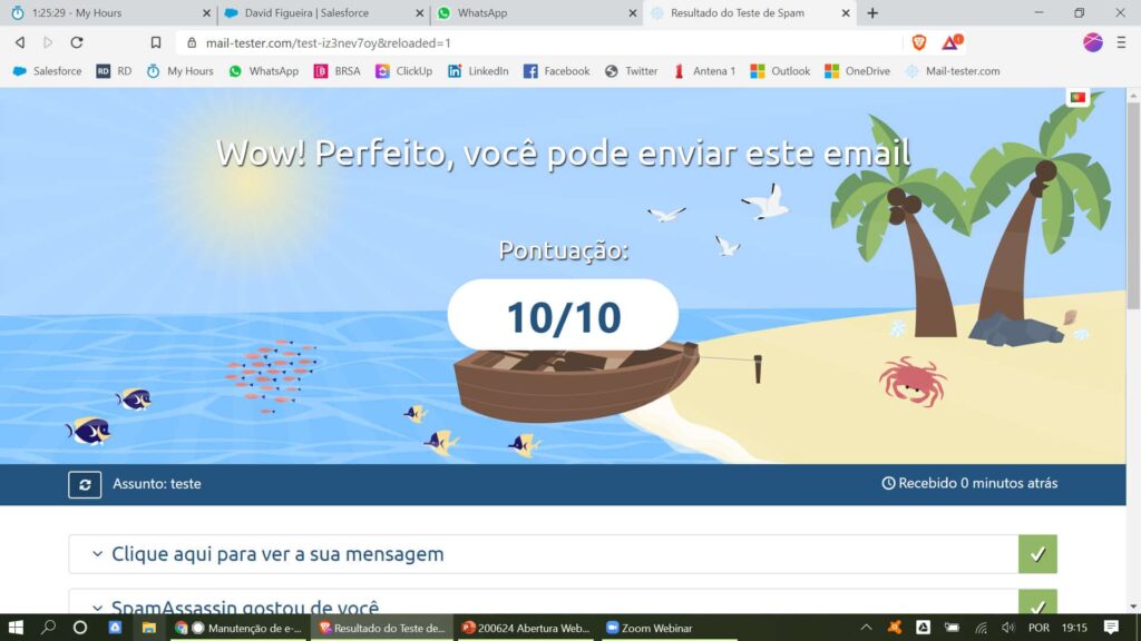 Testes com Mail Tester no artigo: E-mail marketing para B2B: sua empresa está fazendo do jeito certo?