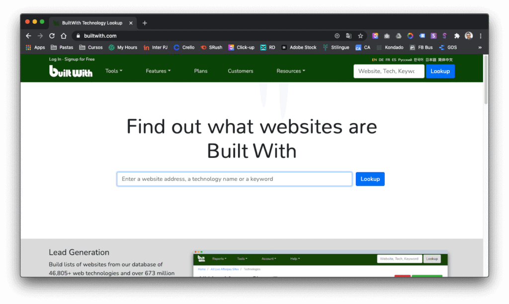 Como fazer análise da concorrência - Descobrir tecnologia do concorrente com Builtwith